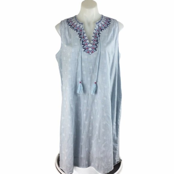 Joules Dresses & Skirts - Joules Dress Oriella Embroidered Neckline Dotted
